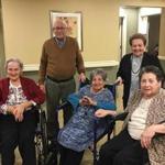 The five siblings at the the Brudnick Center for Living in Peabody (from left) Carmen Wesala, age 98, Lawrence (Larry) Mallia, age 90; Mary Cena, age 92; Georgia Southwick. age 93; and Lucy O'Brien; age 85 (handout)